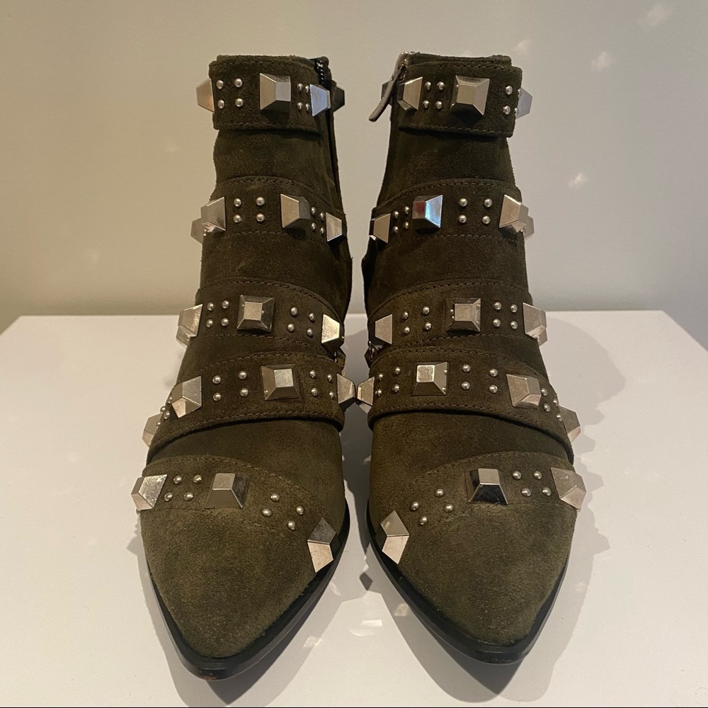 Barbara Bui Suede Studded Ankle Boots 37 or US 7
